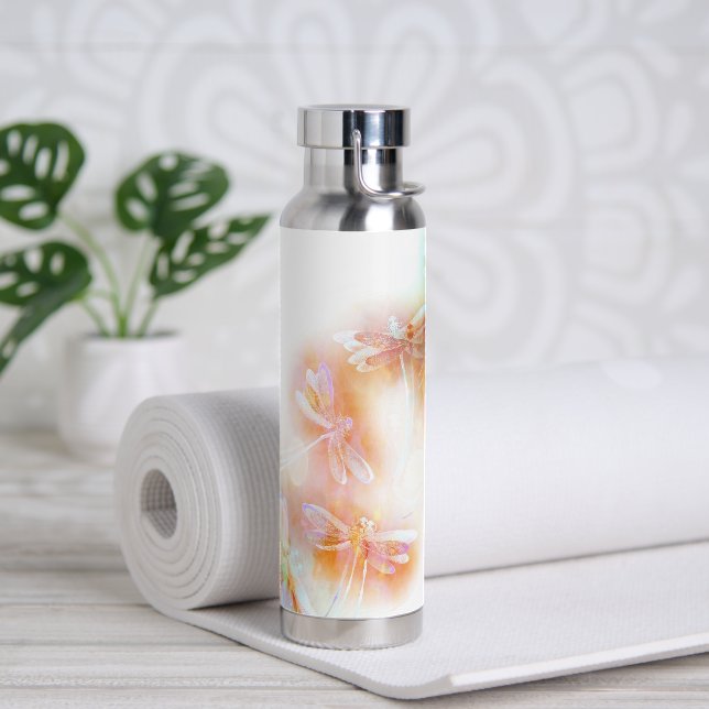 Wasserfarben-Libellen  Trinkflasche (Yoga)