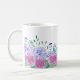 Wasserfarben Lila und Blaue Hydrangeas Kaffeetasse