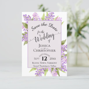 Wasserfarben Lilacs & Calligraphy Lavender Wedding Save The Date