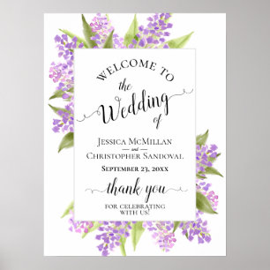 Wasserfarben Lilacs Elegantes Hochzeitsszenario Poster