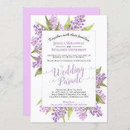 Wasserfarben-Lilacs-Hochzeitsparade/Empfang Einladung