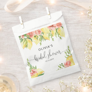 Wasserfarben-Limonen-Botanical-Brautparty Geschenktütchen