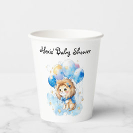 Wasserfarben-Lion-Cub-Babydusche Pappbecher