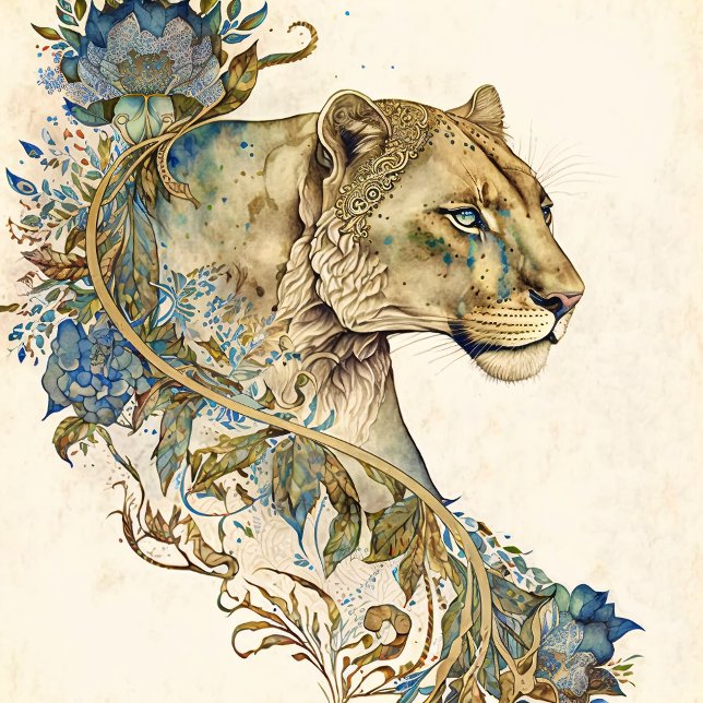 Wasserfarben Lioness 1 T-Shirt (Von Creator hochgeladen)