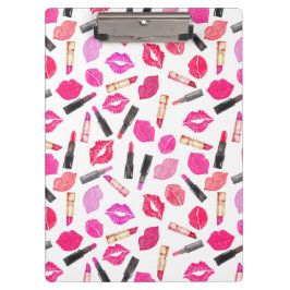 Wasserfarben-Lipstick-Muster Makeup Artist Klemmbrett