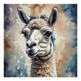 Wasserfarben Llama Nr. 1 Poster