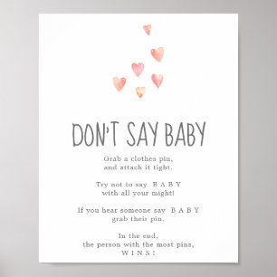 Wasserfarben Mädchen nicht sagen Baby Game Sign Poster