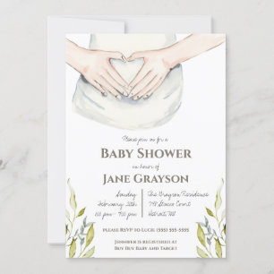 Wasserfarben-Mama-to-be-Geschlecht-Neutral-Babydus Einladung