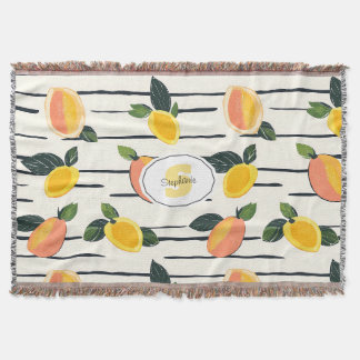 Wasserfarben-Mango-Muster mit grünen Blätter (2) Decke