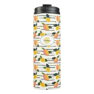 Wasserfarben-Mango-Muster mit grünen Blätter (2) Thermosbecher