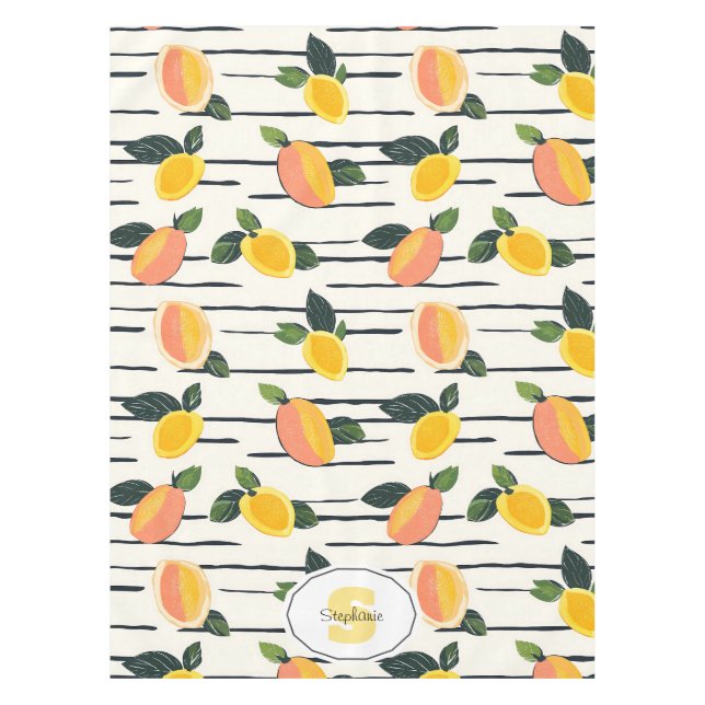 Wasserfarben-Mango-Muster mit grünen Blätter (2) Tischdecke (Vorderseite)
