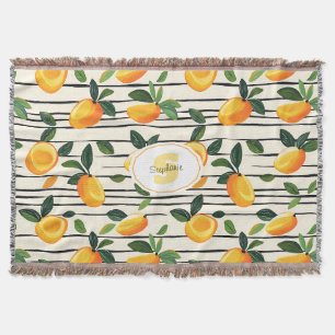 Wasserfarben-Mango-Muster mit grünen Blätter Decke