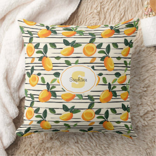 Wasserfarben-Mango-Muster mit grünen Blätter Kissen