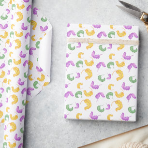 Wasserfarben-Mardi-Gras-Party Geschenkpapier