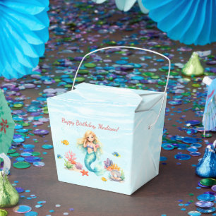 Wasserfarben-Meerjungfrau-Geburtstag Geschenkschachtel