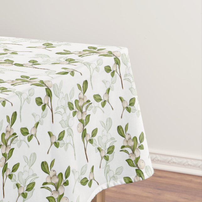Wasserfarben-Mistletoe Winter-Pflanze Nahtloses Mu Tischdecke (Beispiel)