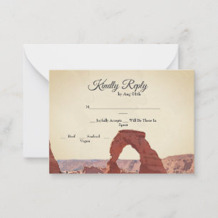 Wasserfarben-Moab-Arches Park Utah RSVP-Karte Mitteilungskarte