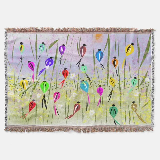 Wasserfarben-Moderne Vögel am Morgen  Decke (Vorderseite)