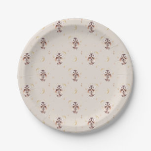 Wasserfarben Mommy and Baby Owl Pattern Babydusche Pappteller