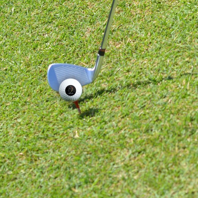 Wasserfarben-Monogramm O-Schwarz-Pickleball-Paddel Golfball (Von Creator hochgeladen)