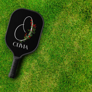 Wasserfarben-Monogramm O schwarzes Pickleball-Schl Pickleball Schläger