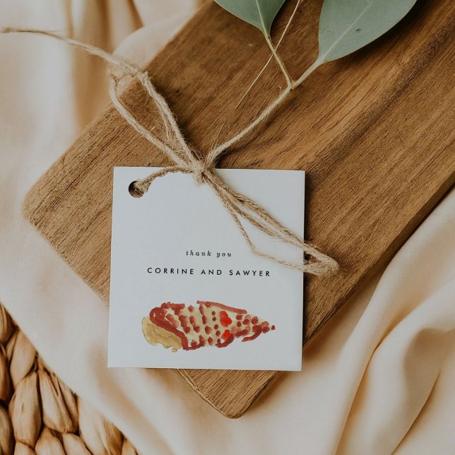 Wasserfarben-Muscheln Geschenkanhänger (Nautical Watercolor Seashells Favor Tags)