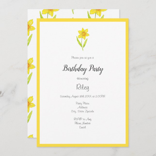 Wasserfarben-Muster 2 und Muster Einladung (Vorne/Hinten)