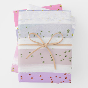 Wasserfarben-Muster Geschenkpapier Set