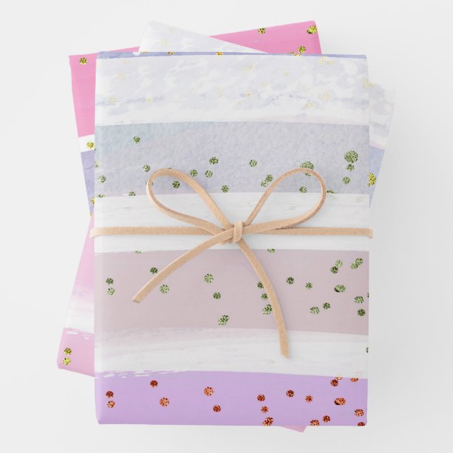 Wasserfarben-Muster Geschenkpapier Set (Beispiel)