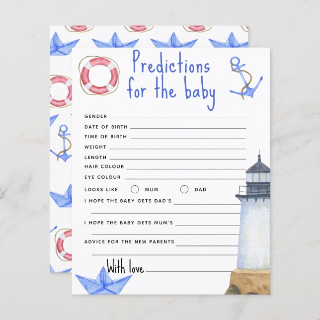 Wasserfarben nautisch - Vorhersagen und Ratschläge (Vorne/Hinten)