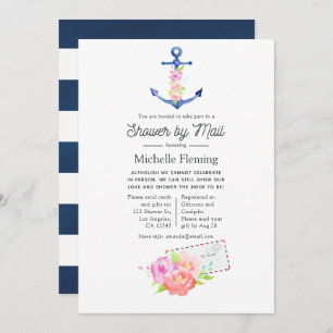 Wasserfarben-Nautisches Brautparty per Post Einladung