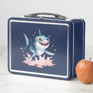Wasserfarben, Niedlich Playful Baby Shark Metall Brotdose