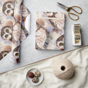 Wasserfarben Niedlicher Little Owl Bird Nature Art Geschenkpapier