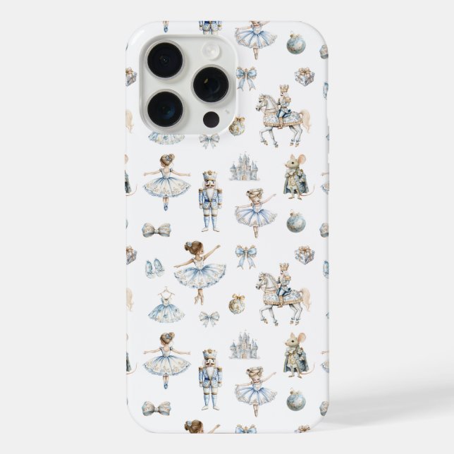 Wasserfarben-Nussknacker-Muster iPhone Hülle (Rückseite)
