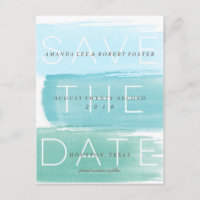 Wasserfarben Ombre Streifen Save the Date Postkart