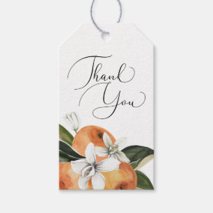 Wasserfarben Orange Blossom Vielen Dank Geschenkanhänger