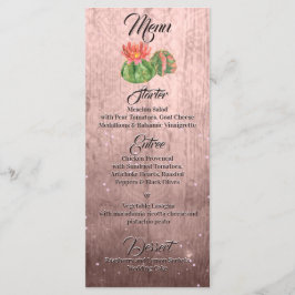 Wasserfarben Orange blühende Kakteen pachy-braune Menükarte