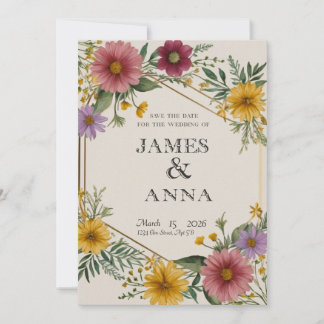 Wasserfarben Orange Rosen Hochzeitseinladungsvorla Save The Date