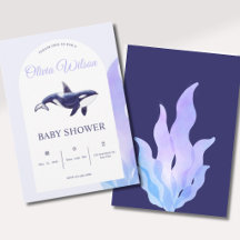 Wasserfarben-Orca-Wal-Baby-Party