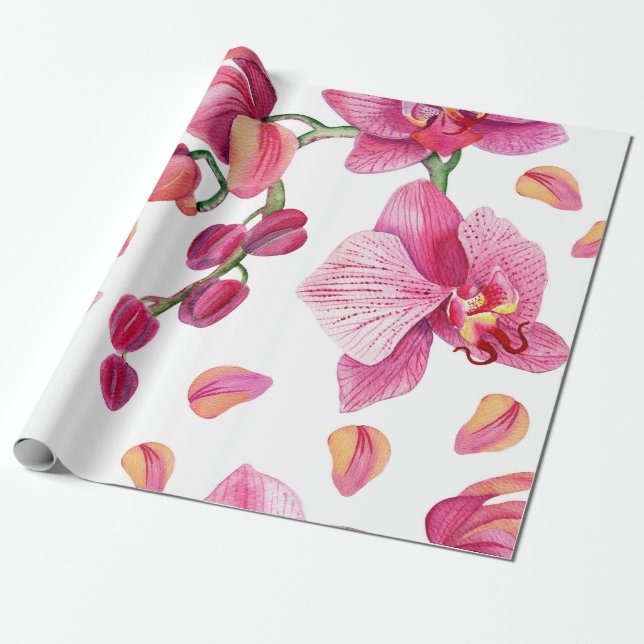 Wasserfarben - Orchideen 2 Geschenkpapier (Ungerollt)