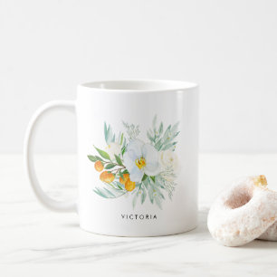 Wasserfarben Orchideen & Kumquats Bouquet Bridesma Kaffeetasse