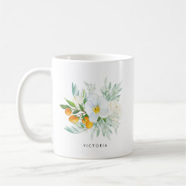 Wasserfarben Orchideen & Kumquats Bouquet Bridesma Kaffeetasse