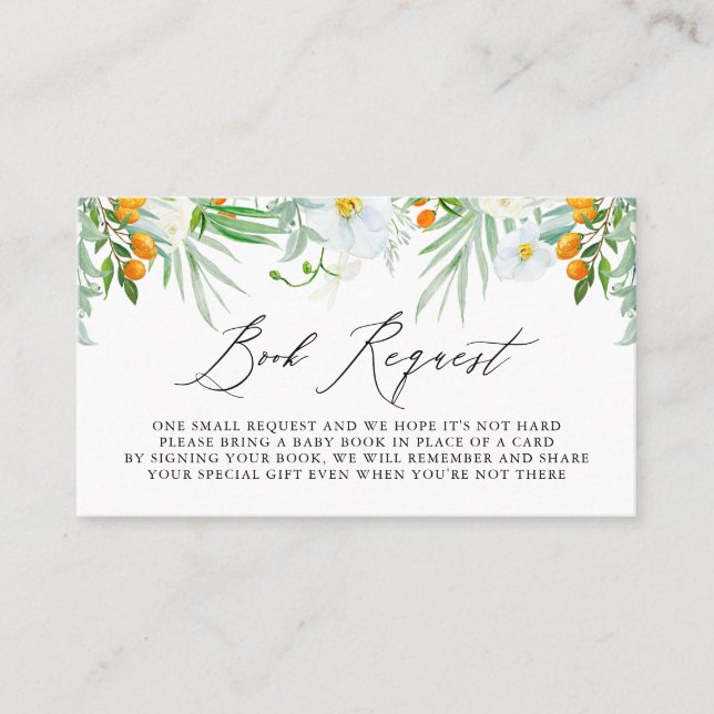 Wasserfarben Orchideen & Kumquats Reservierungskar Platzkarte (Vorderseite)