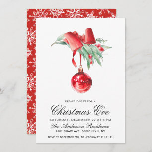 Wasserfarben Ornament Holiday CHRISTMAS EVE Einladung