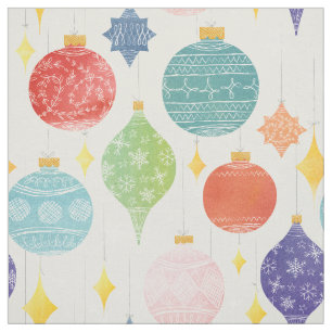 Wasserfarben Ornament Weihnachtsfeiertag Gemustert Stoff