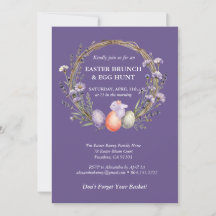 Wasserfarben-Oster-Lavendel-Kranz-Eier Süßer Hase