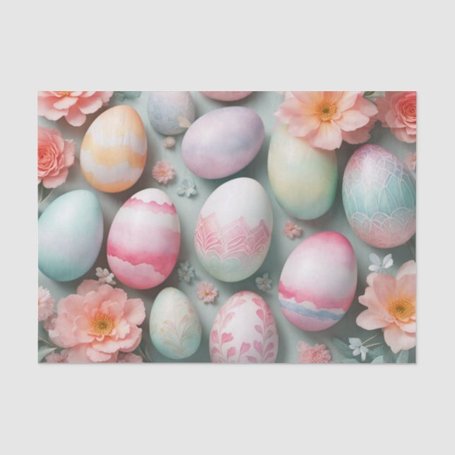 Wasserfarben Ostereier Frühlingsdekoupage Seidenpapier (Vorderseite)