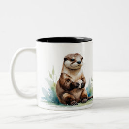 Wasserfarben-Otter-Kaffee-Tasse Zweifarbige Tasse