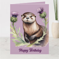 Wasserfarben-Otter und Schmelzen zum Geburtstag