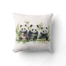 Wasserfarben-Panda-Bärentriplets